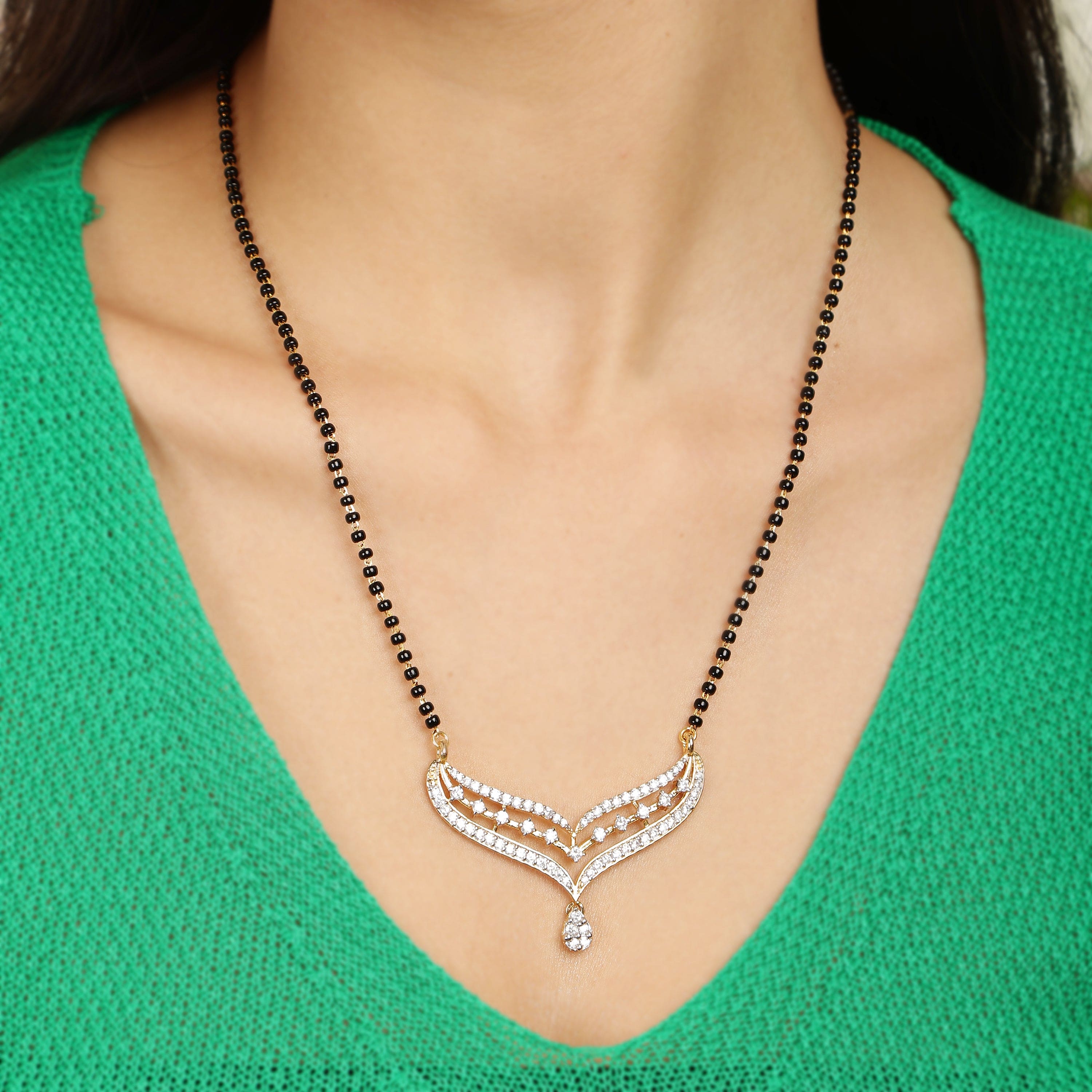 Pavitra Bandhan sterling silver mangalsutra close-up detail