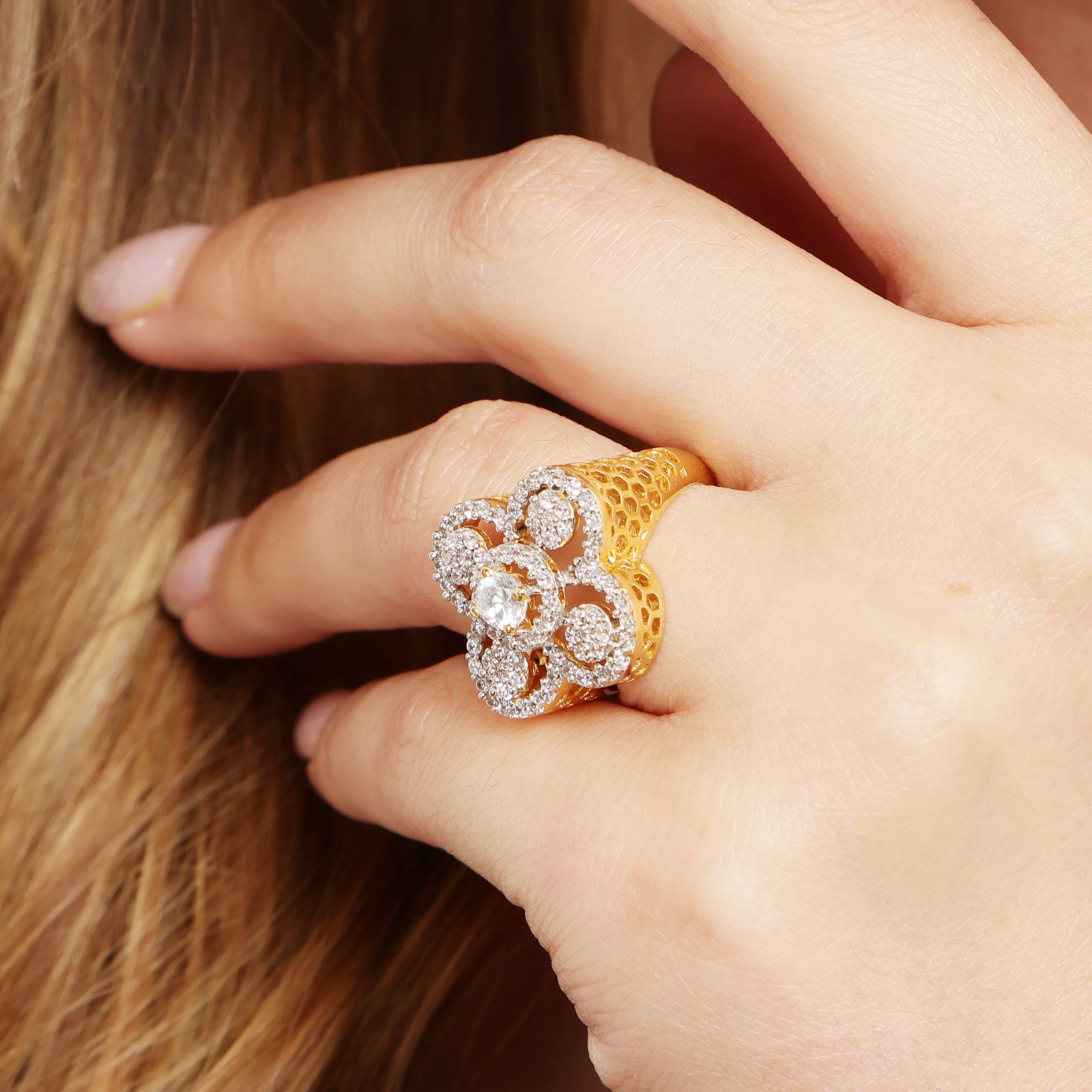 Petal Whisper sterling silver ring band detail