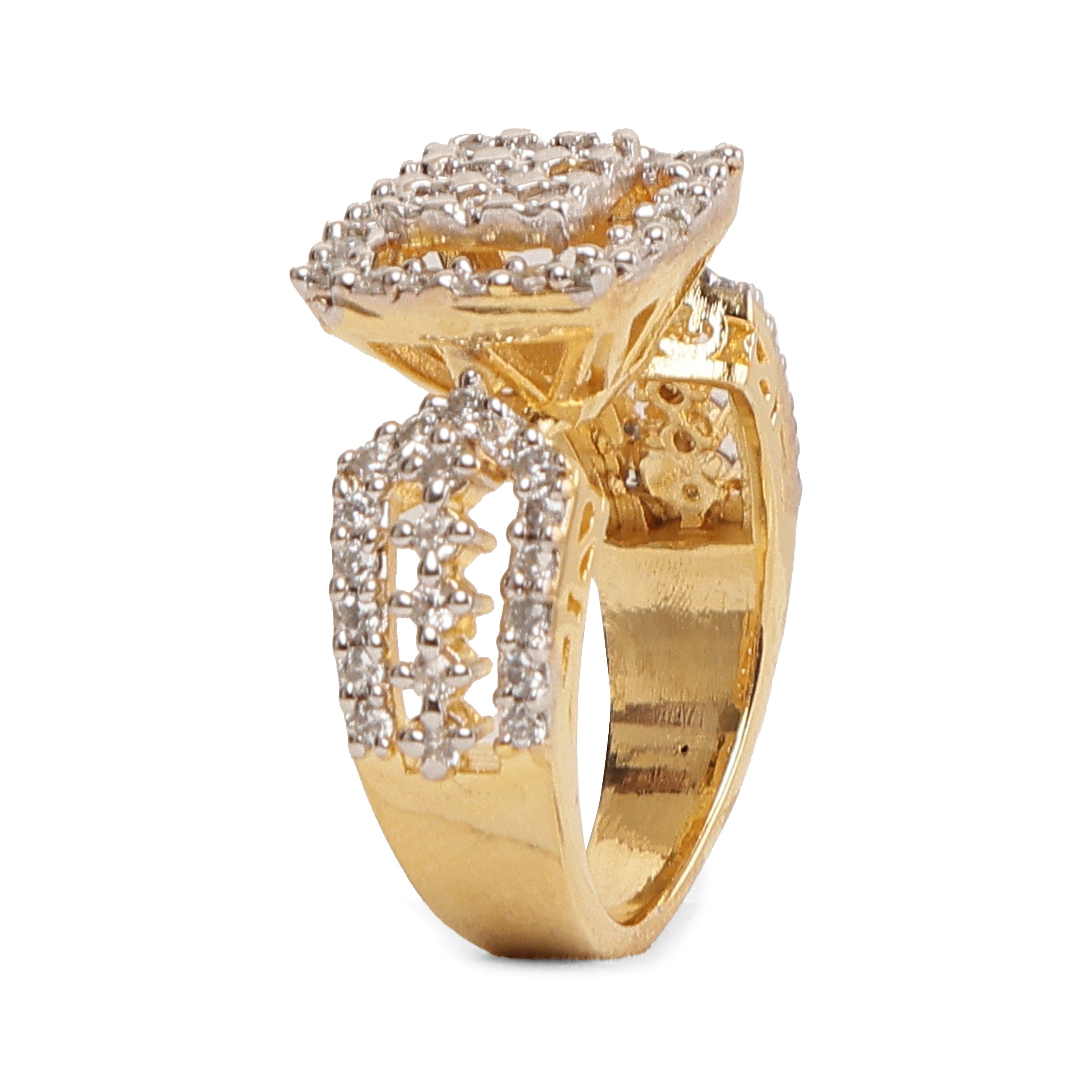 Precious Setting princess cut 925 sterling silver ring front view
