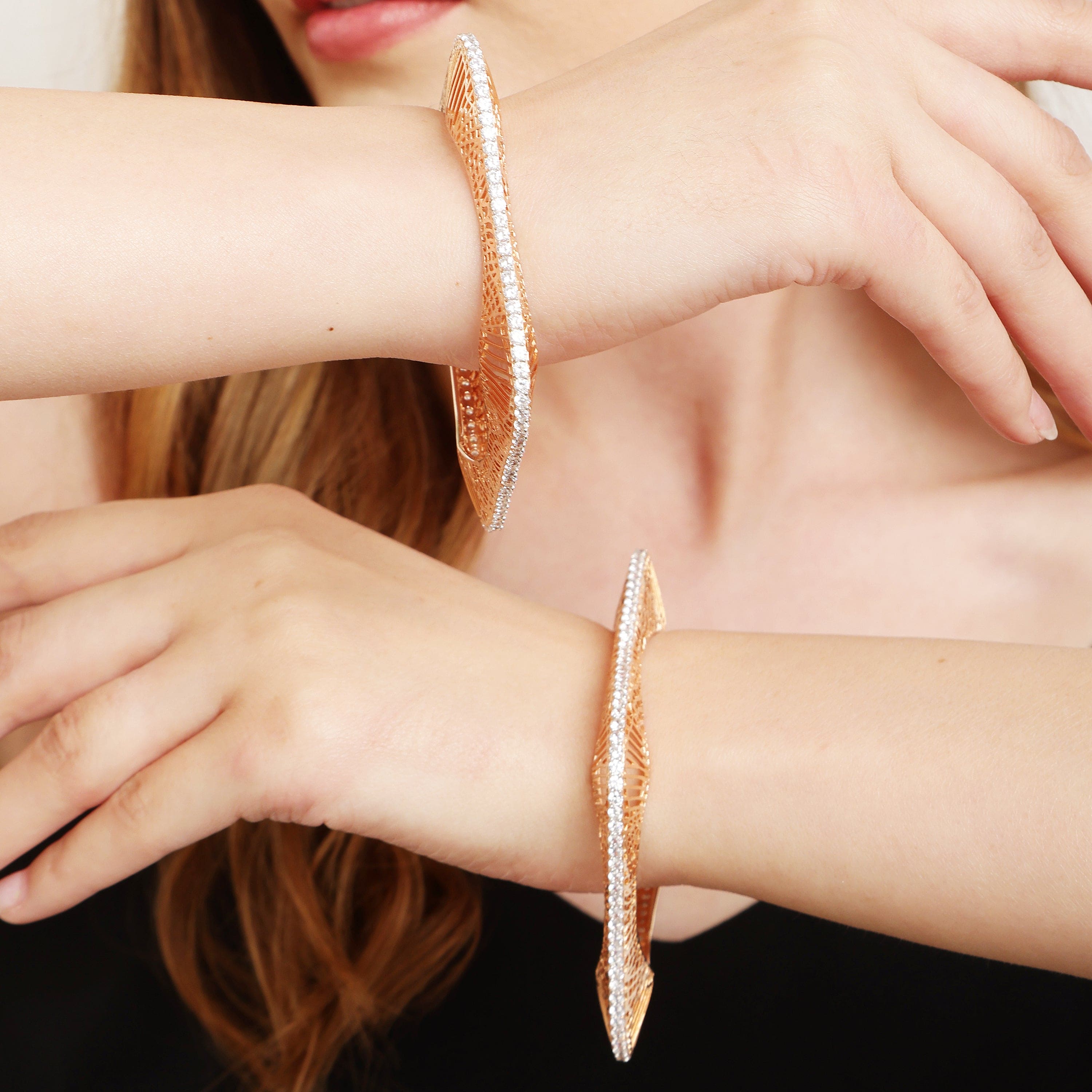 Precise Perfection 925 sterling silver bangle alternate angle view
