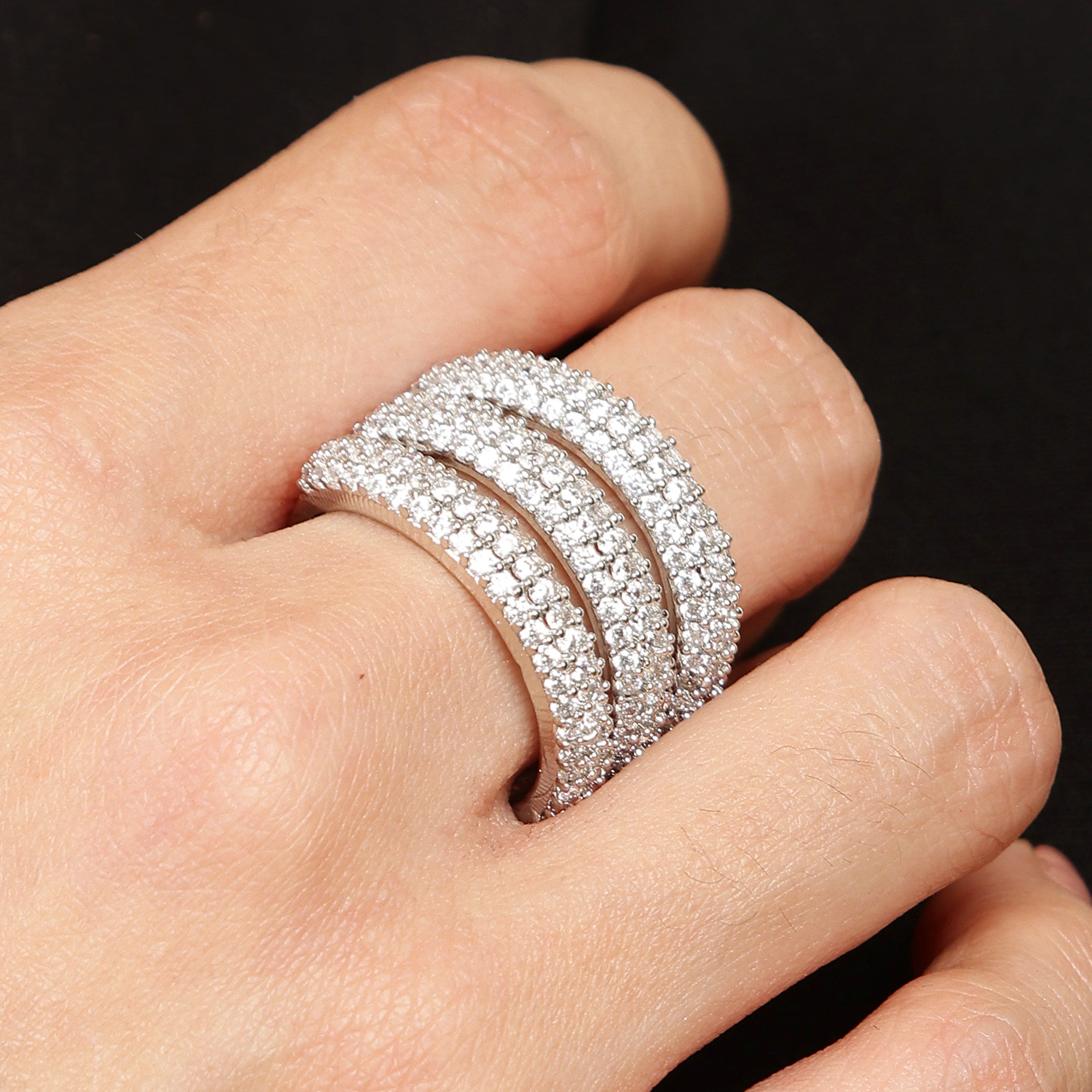 Promise in Silver 925 sterling silver ring side angle view