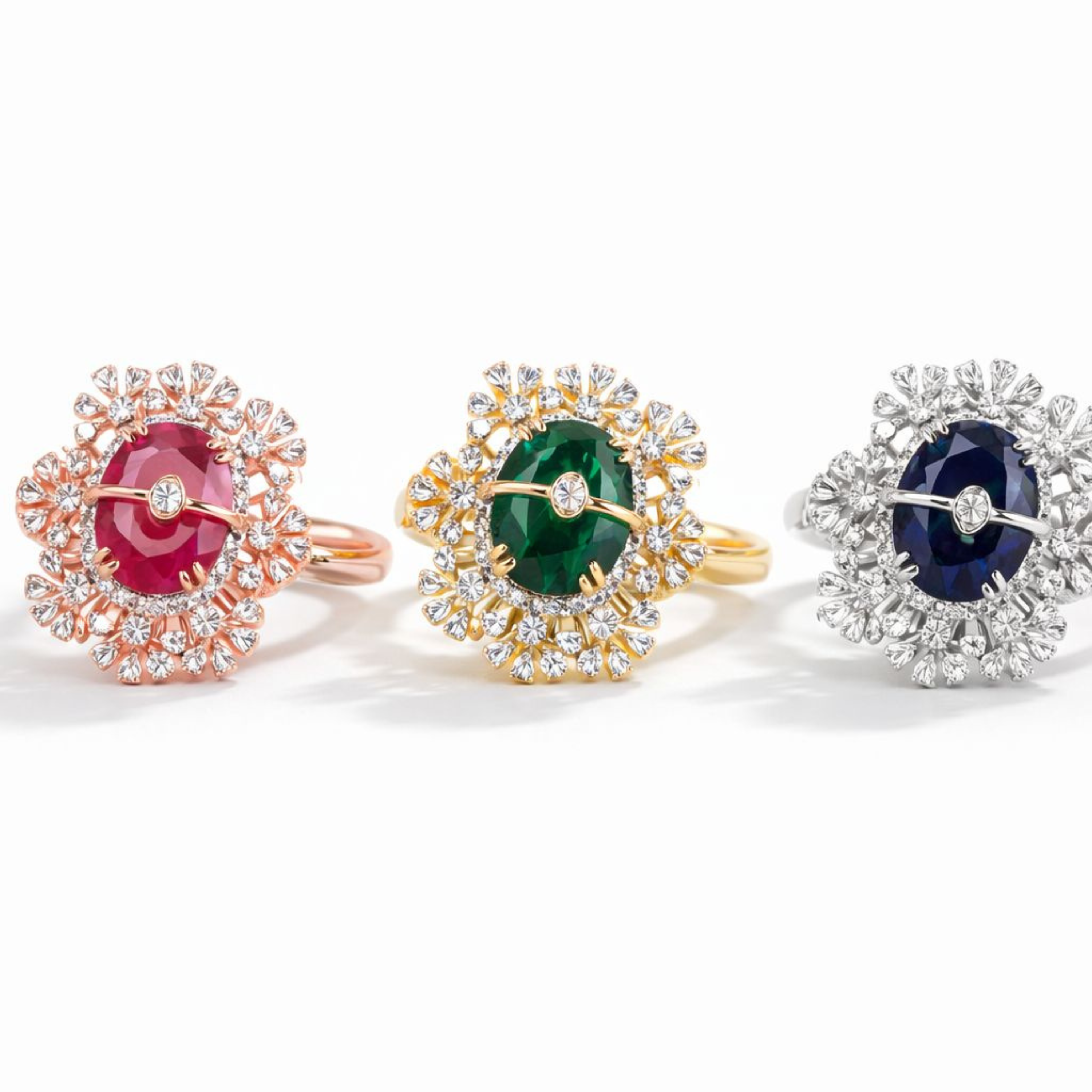 Promise of Colors coloured stone 925 sterling silver ring front view