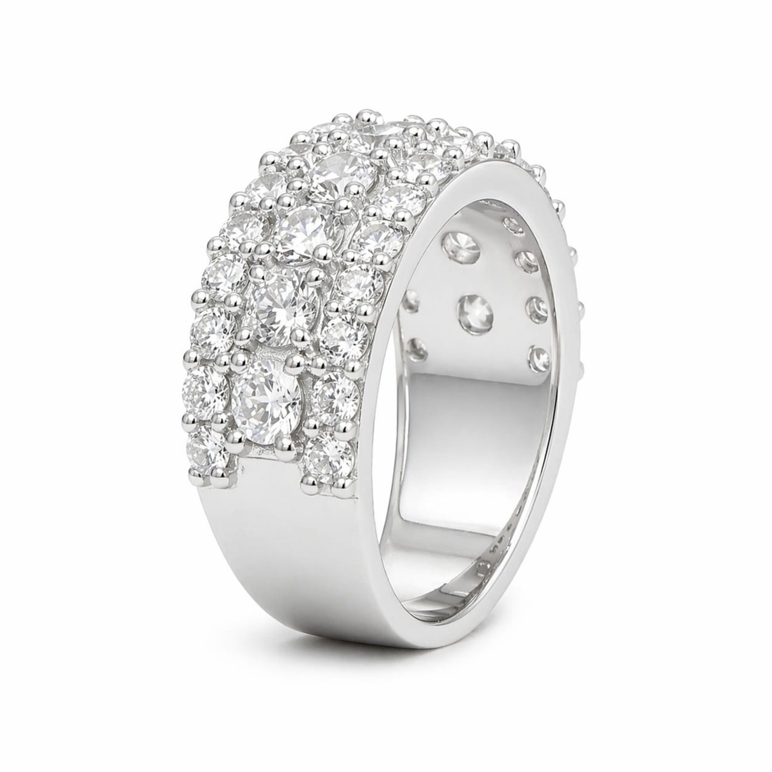 Pure Reflection Band 925 sterling silver ring front view