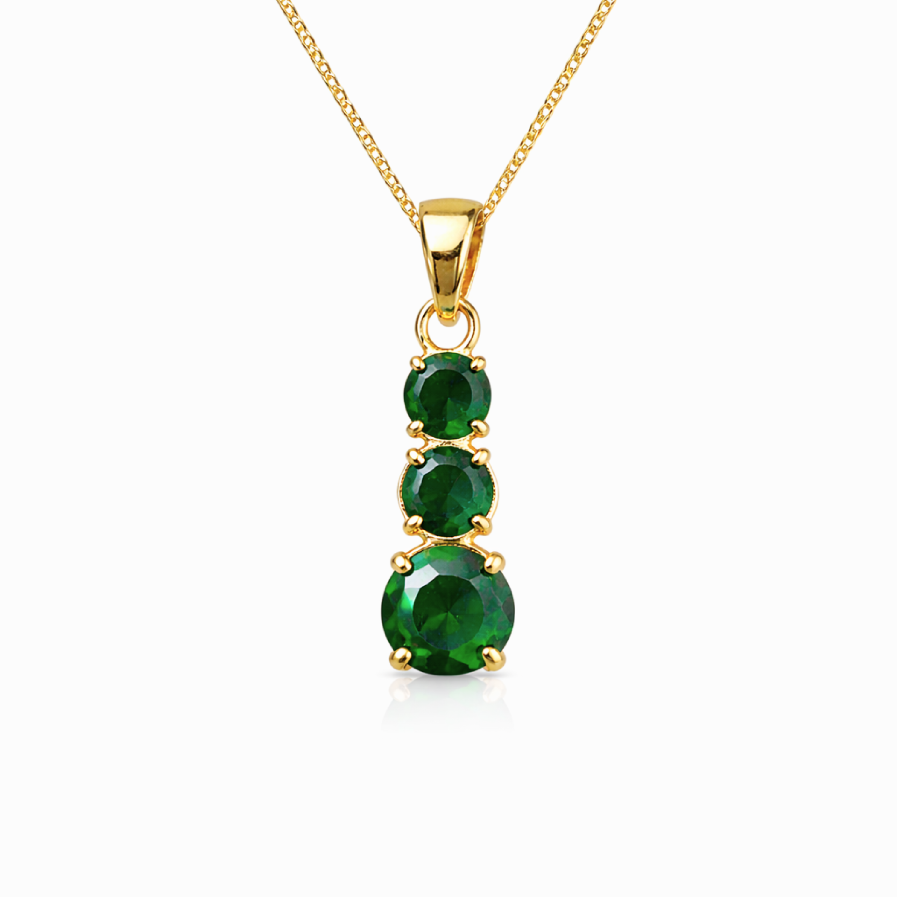 Queen's Charm Trio sterling silver pendant side view