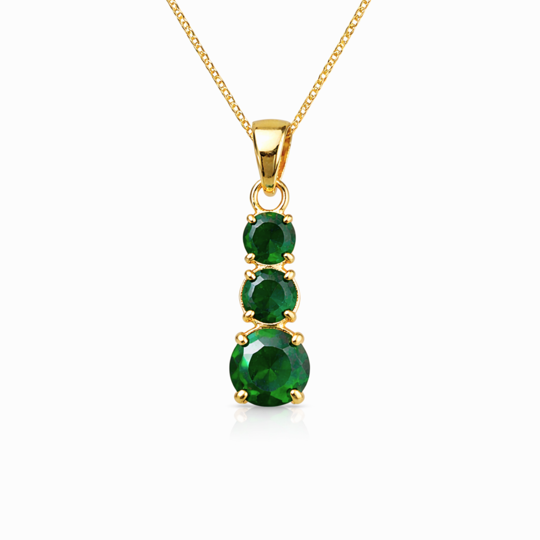 Queen's Charm Trio sterling silver pendant side view