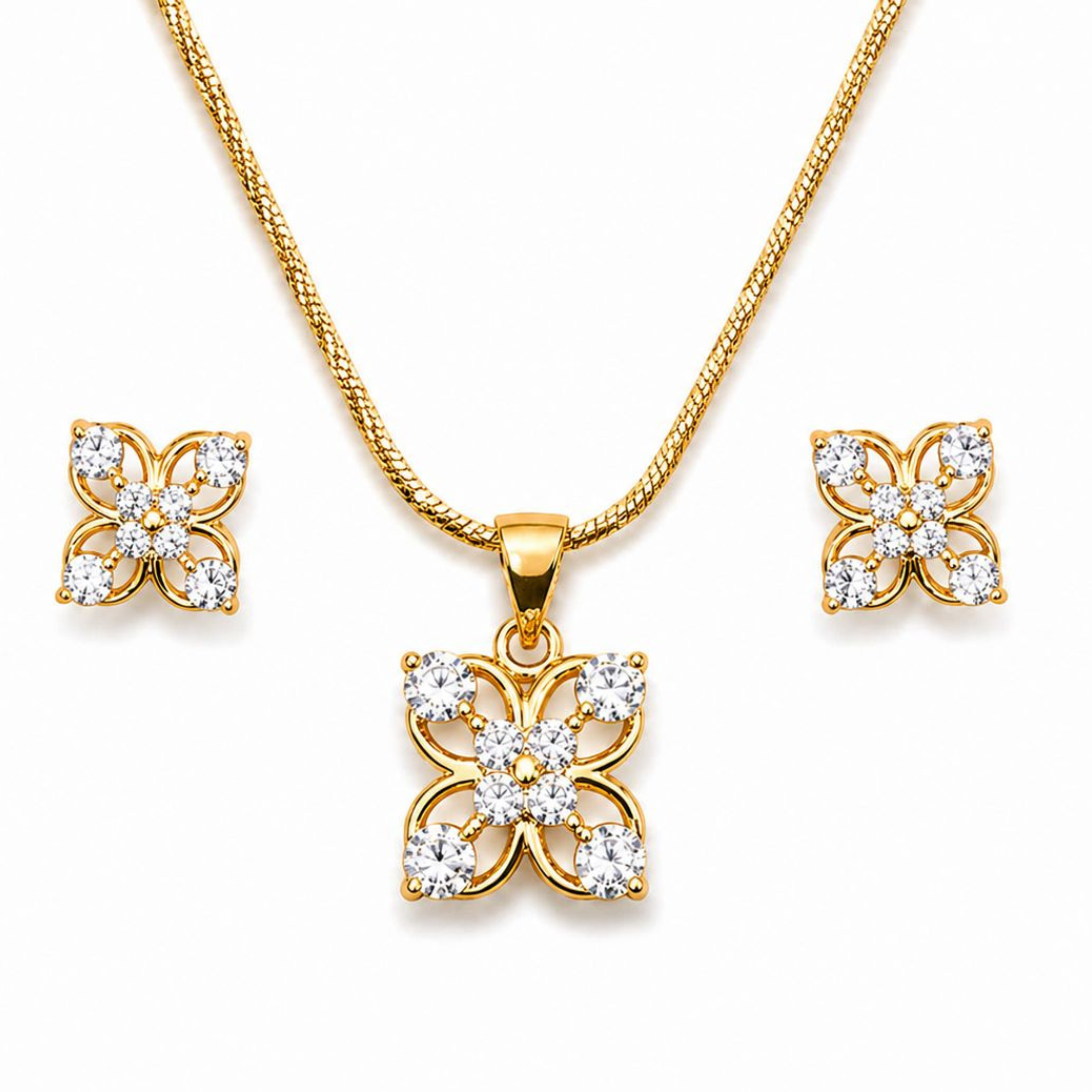 Radiance Redefined sterling silver pendant set alternate view