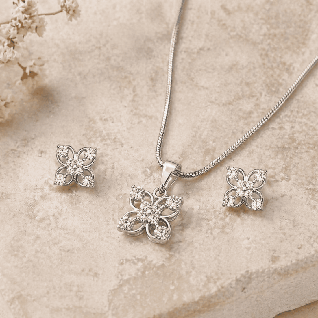Radiance Redefined sterling silver pendant set lifestyle shot