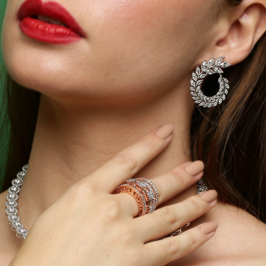 Radiant Statement sterling silver earrings close-up detail