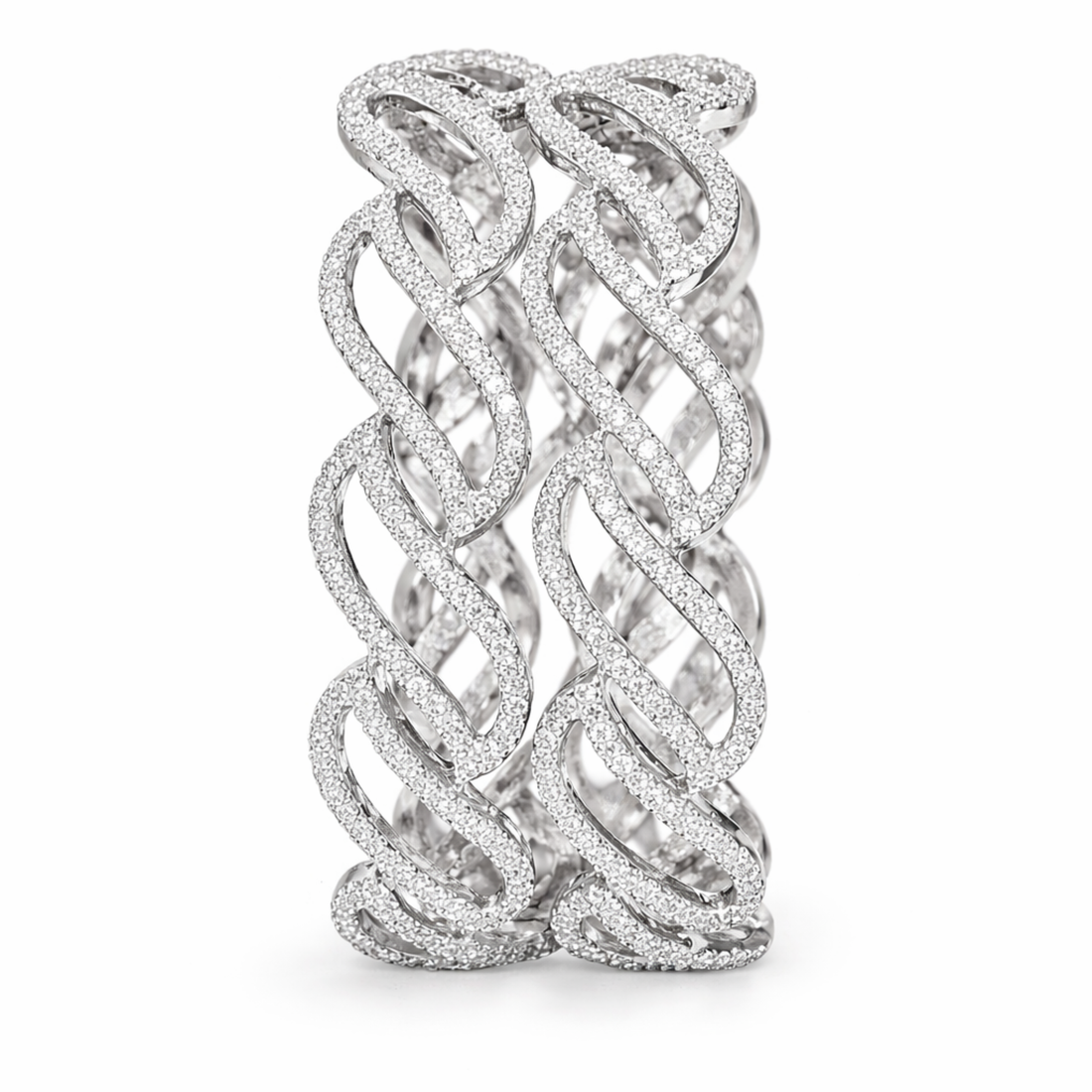 Radiant Swirl 925 sterling silver bangle front view