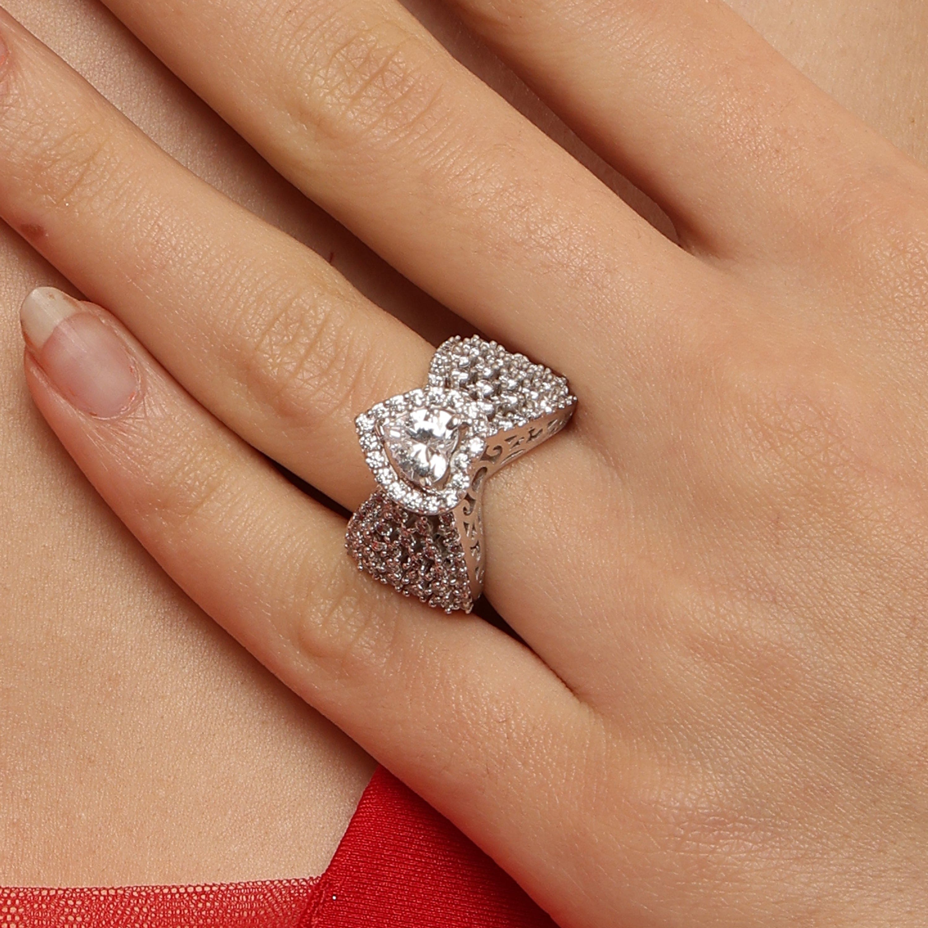 Ravishing Heart Solitaire Mounted Ring sterling silver ring additional view