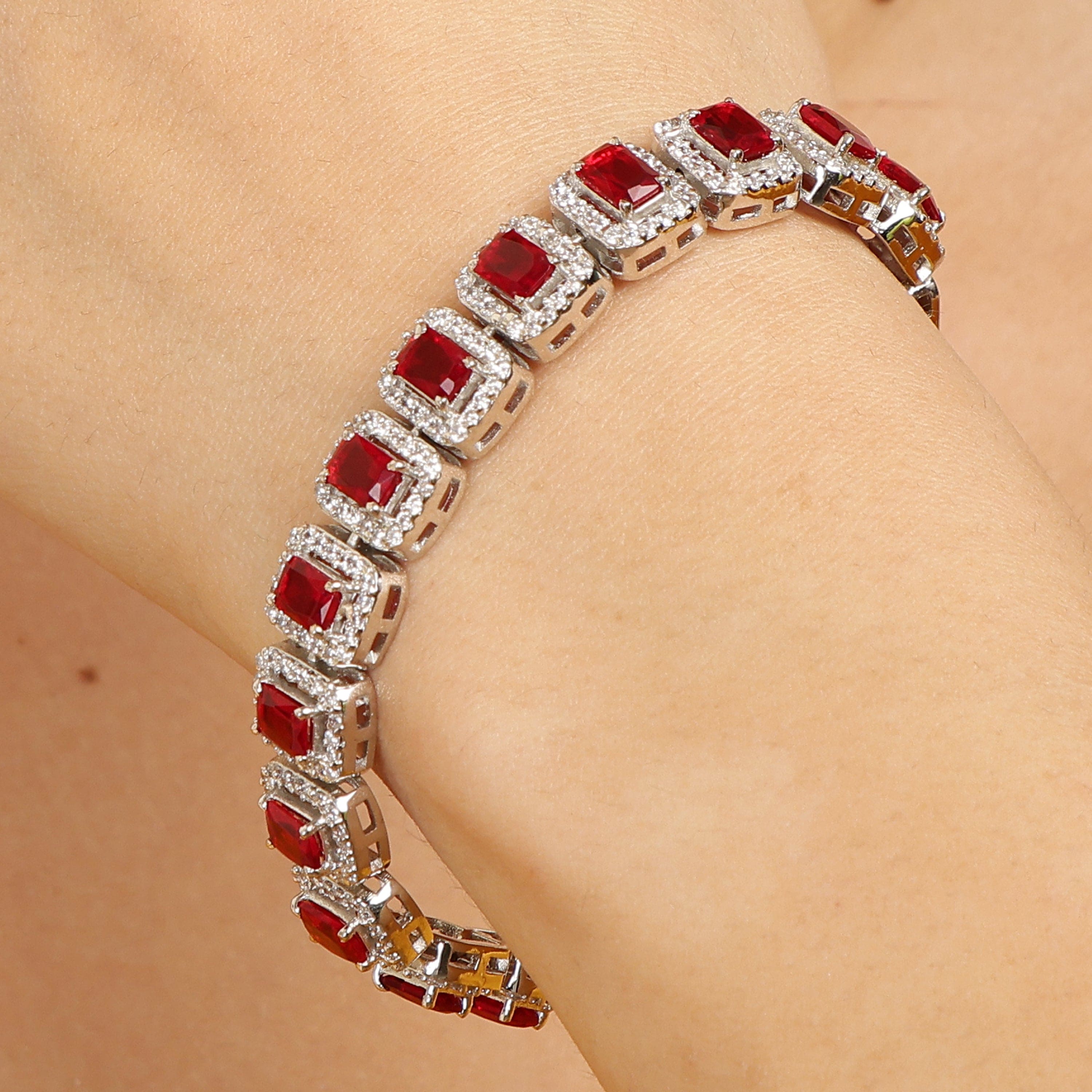 Regal Radiance sterling silver bracelet gemstone detail