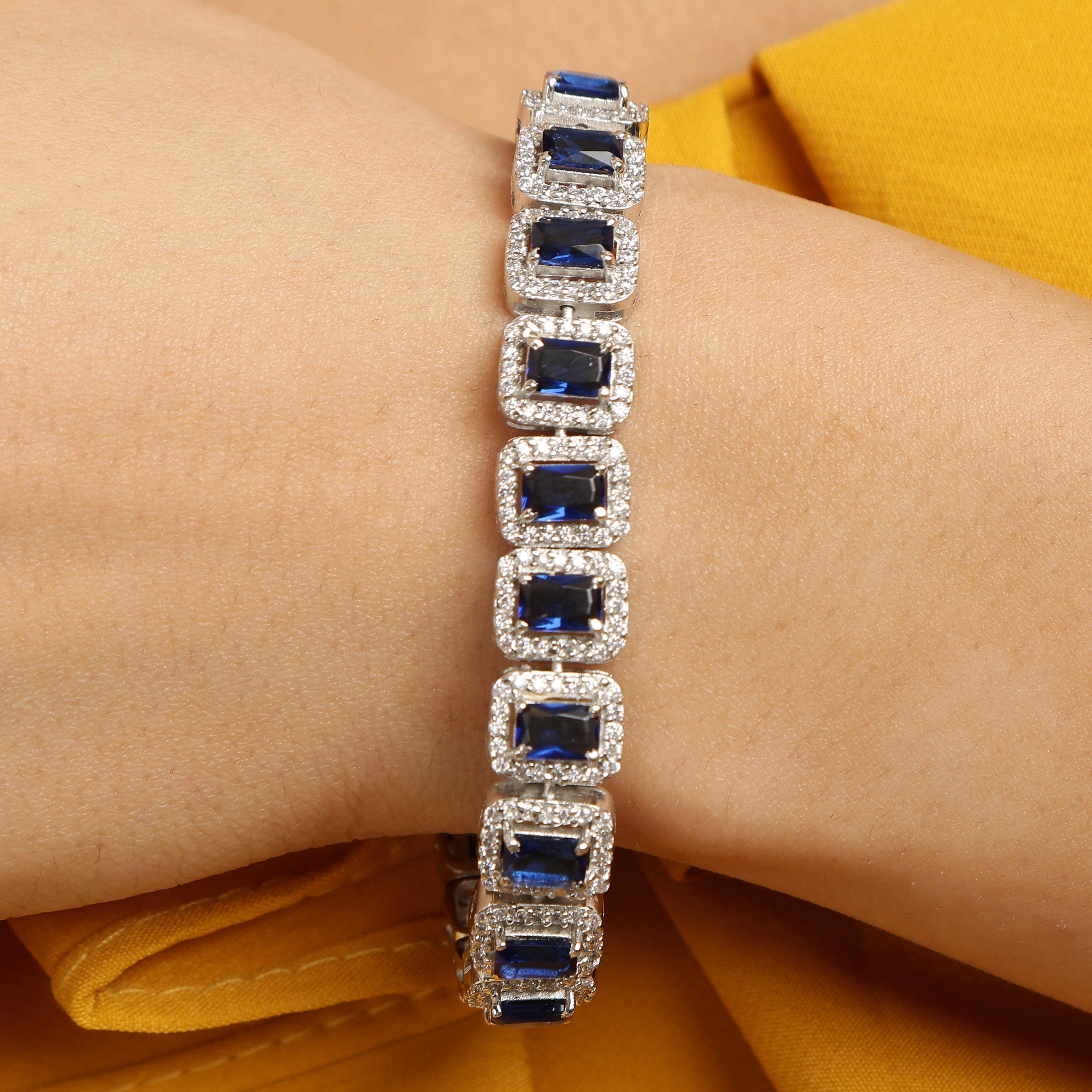 Regal Radiance 925 sterling silver bracelet ruby front view