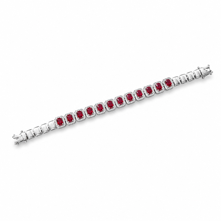 Regal Radiance sterling silver bracelet sapphire blue detail