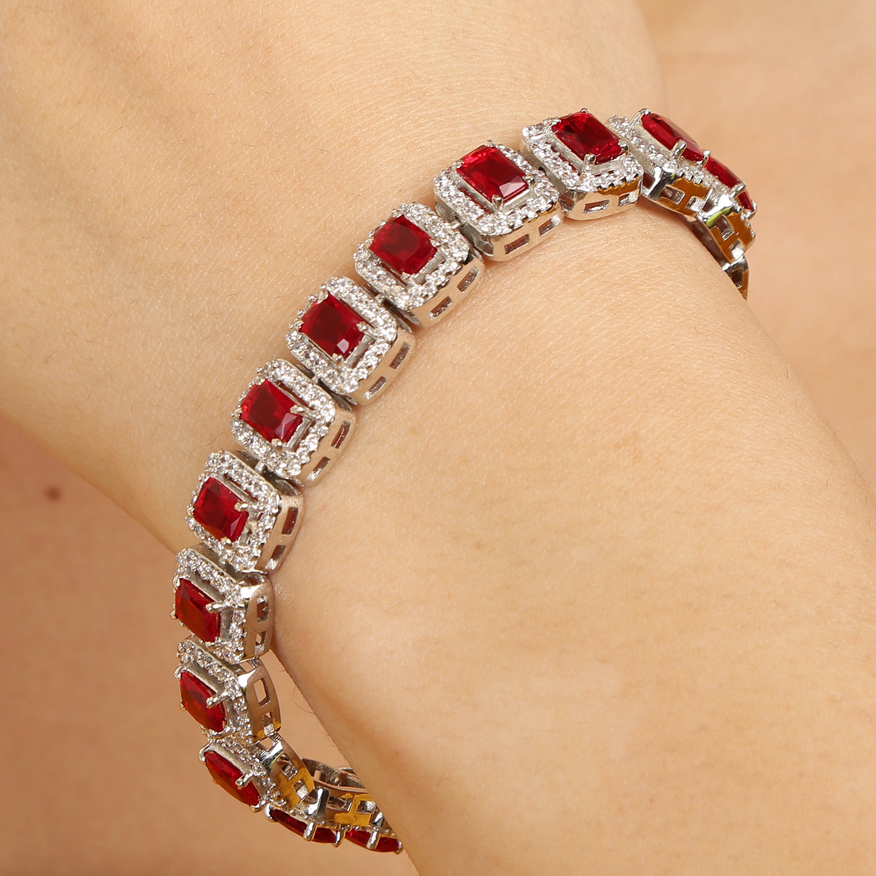 Regal Radiance sterling silver bracelet worn on wrist