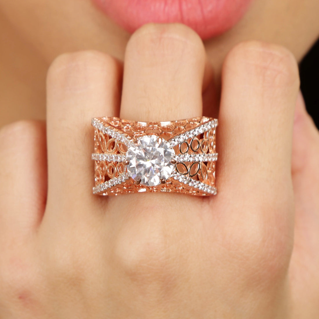 Solitaire Tower 925 Sterling Silver  Ring