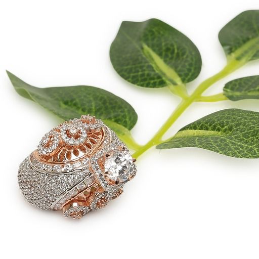 Royal Cluster sterling silver ring additional angle