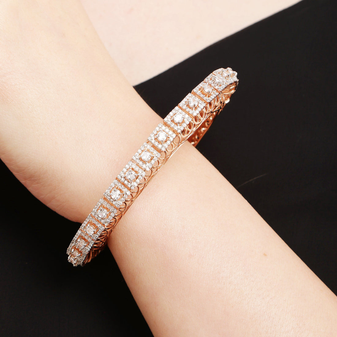 Royal Embers Pacheli 925 sterling silver bangles alternate angle view