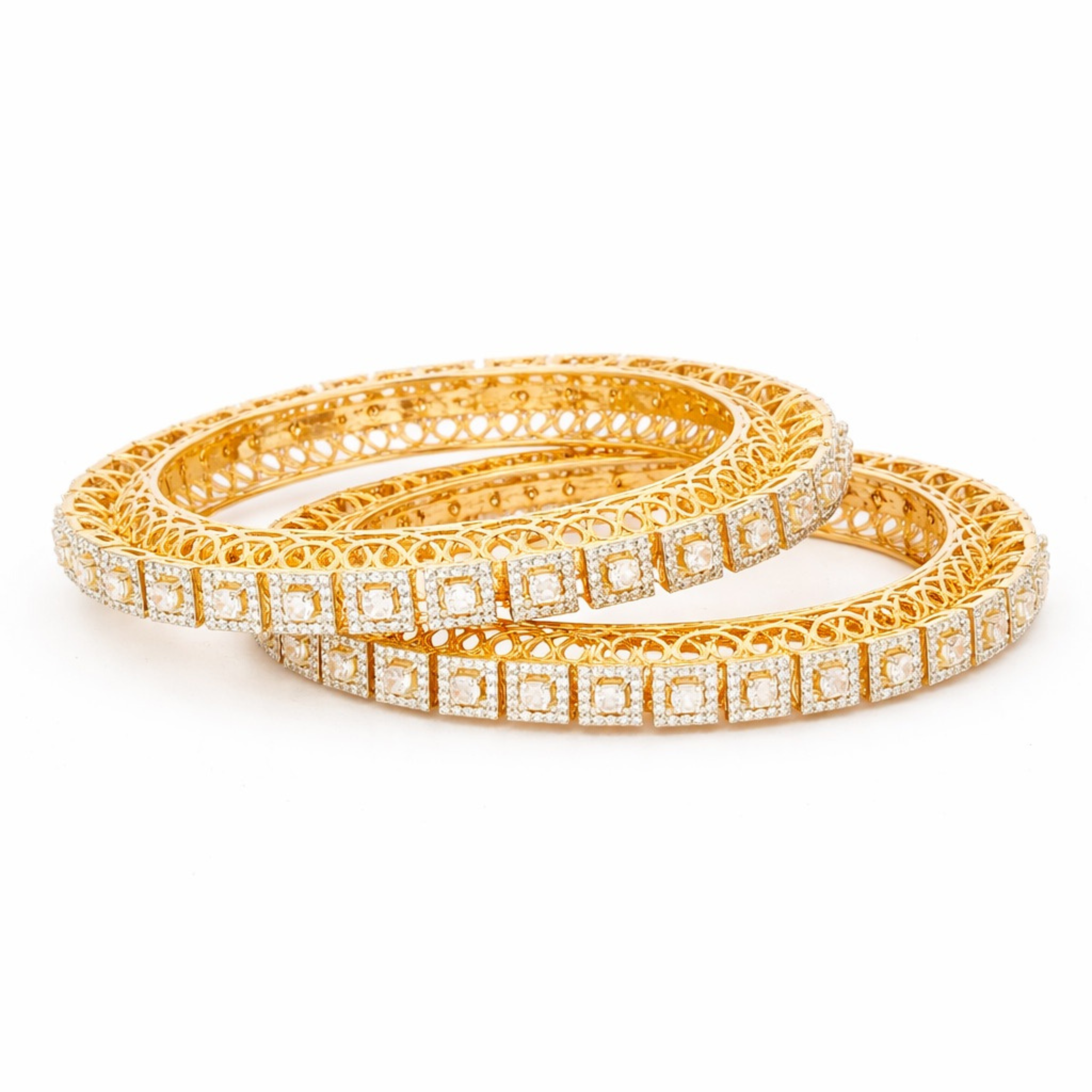 Royal Embers Pacheli 925 sterling silver bangles front view