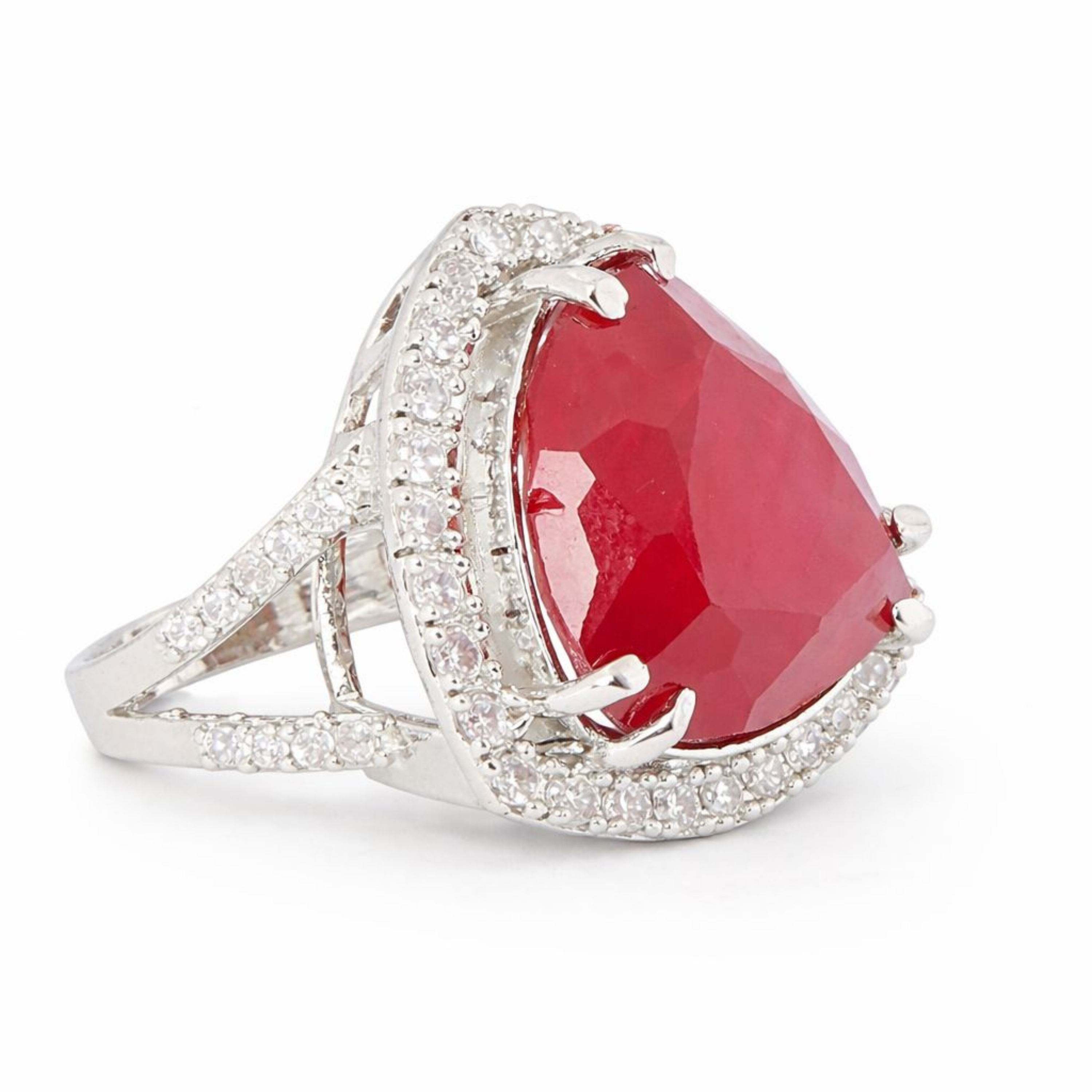 Ruby Aura 925 sterling silver ring front view