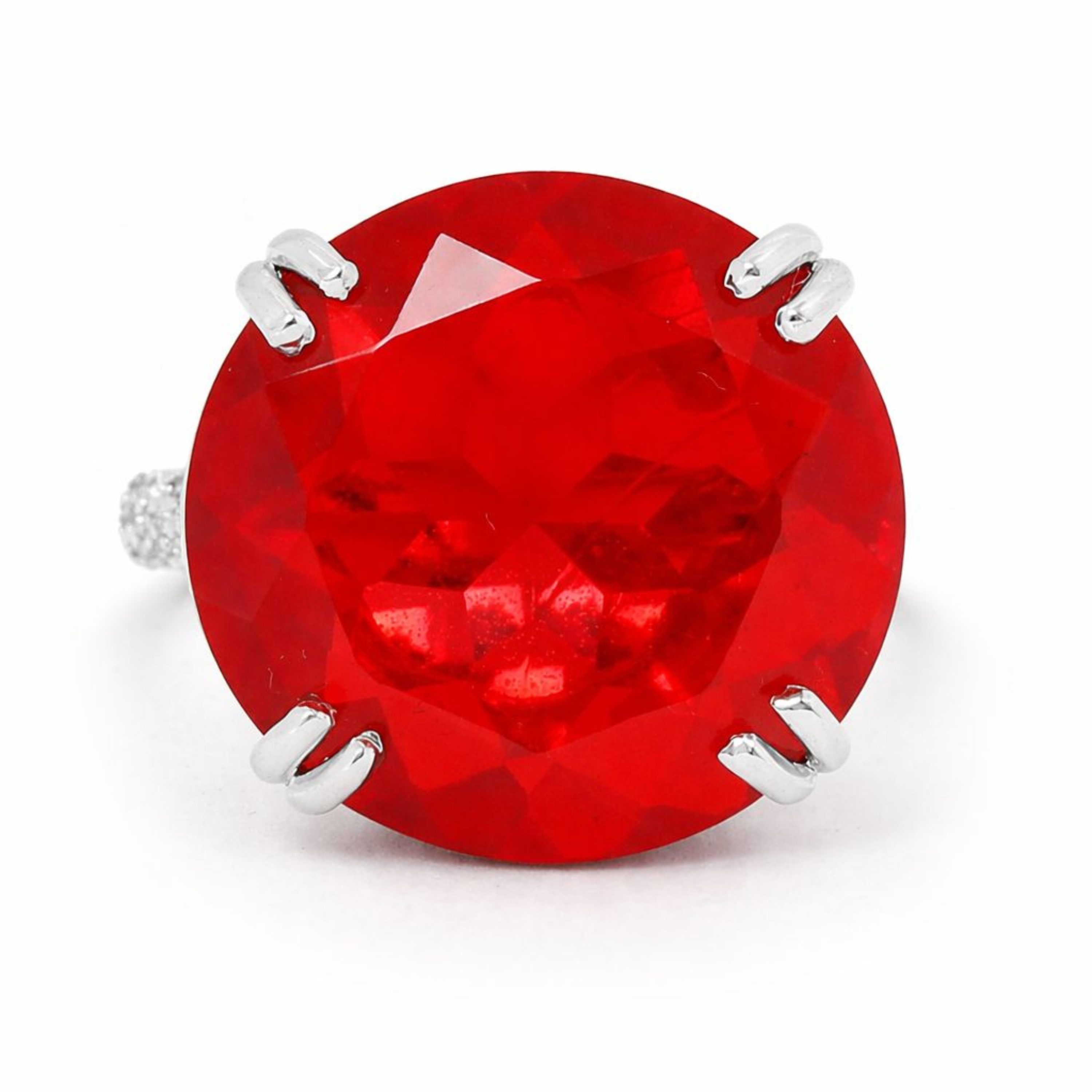 Ruby Spark 925 sterling silver ring side angle view