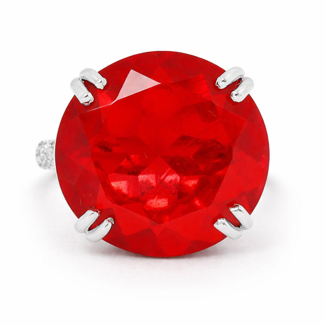 Ruby Spark 925 sterling silver ring side angle view