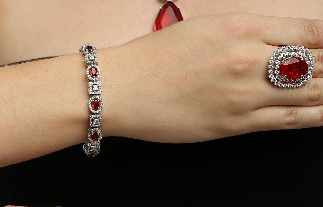 Ruby Statement sterling silver ring alternate angle view