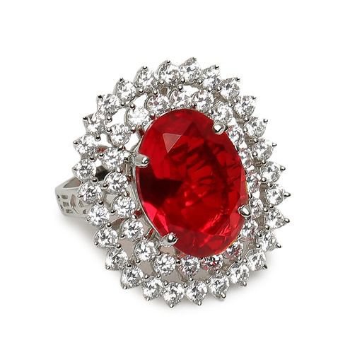 Ruby Statement sterling silver ring close-up detail