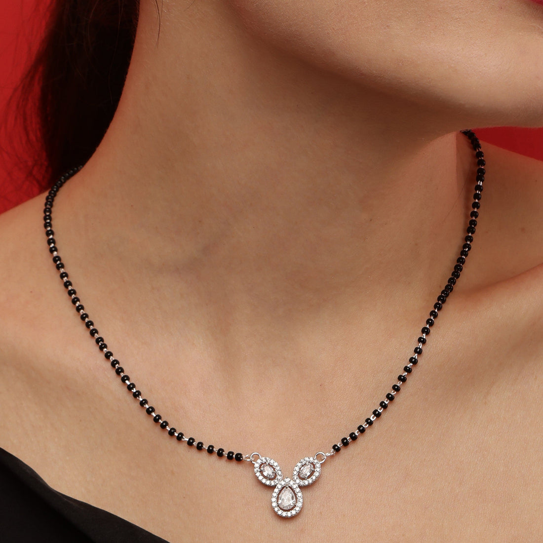 Sacred Embrace sterling silver mangalsutra alternate view