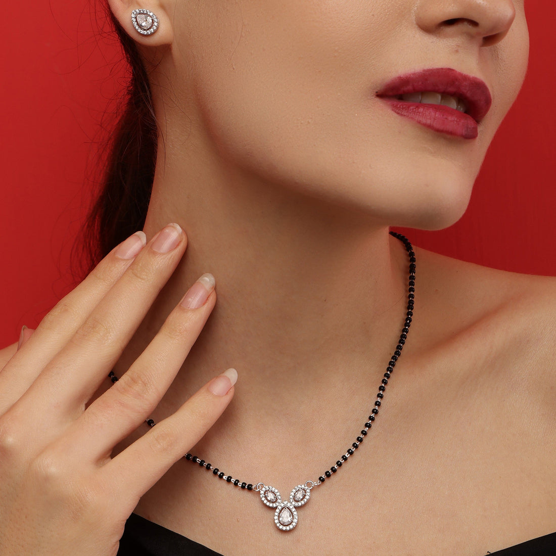 Sacred Embrace sterling silver mangalsutra worn look