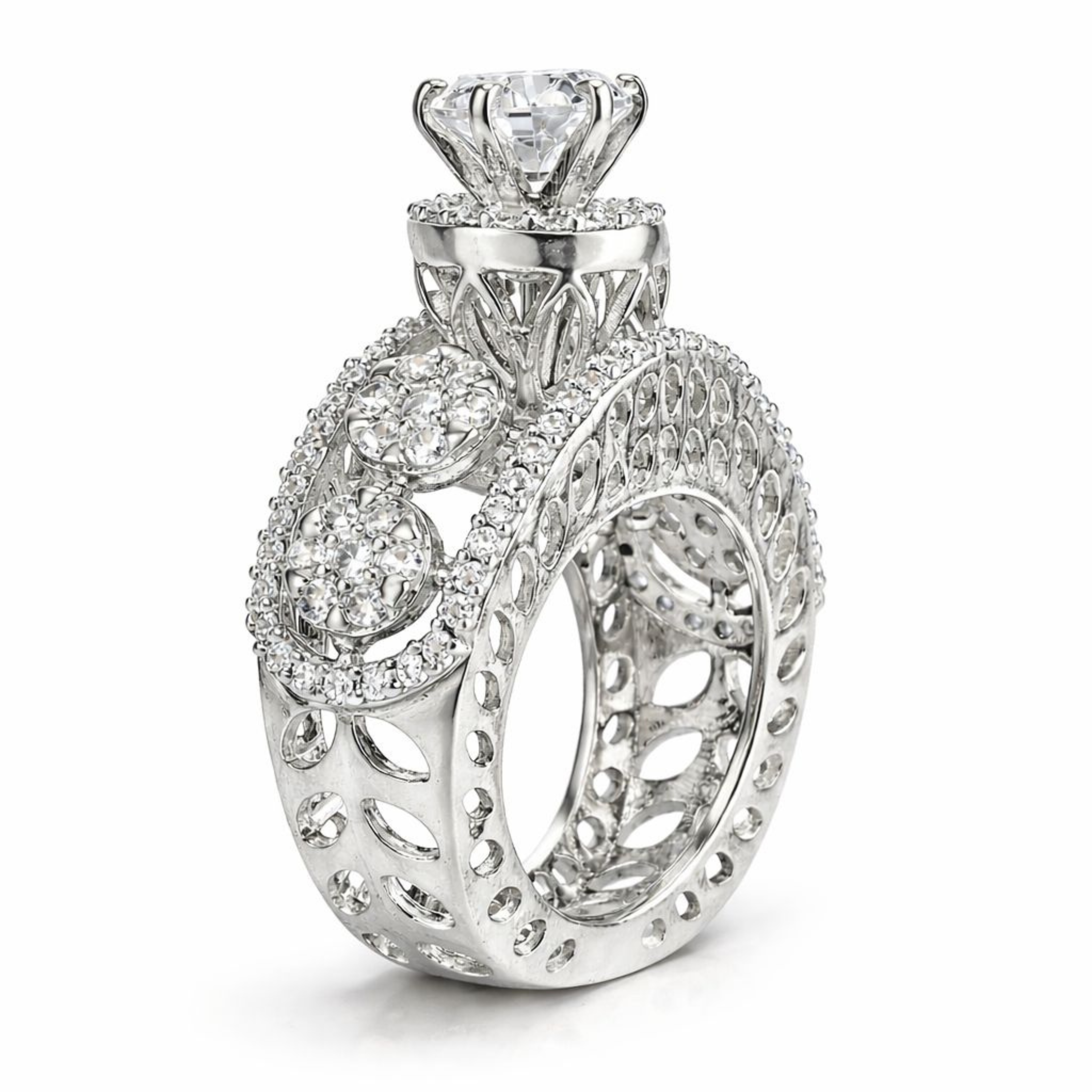 Silver Bling 925 sterling silver ring front view