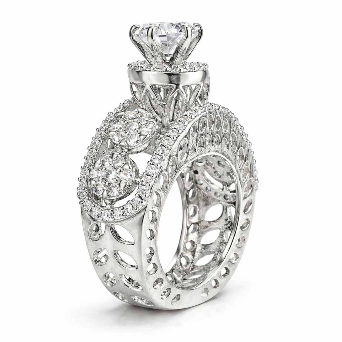 Silver Bling 925 sterling silver ring front view