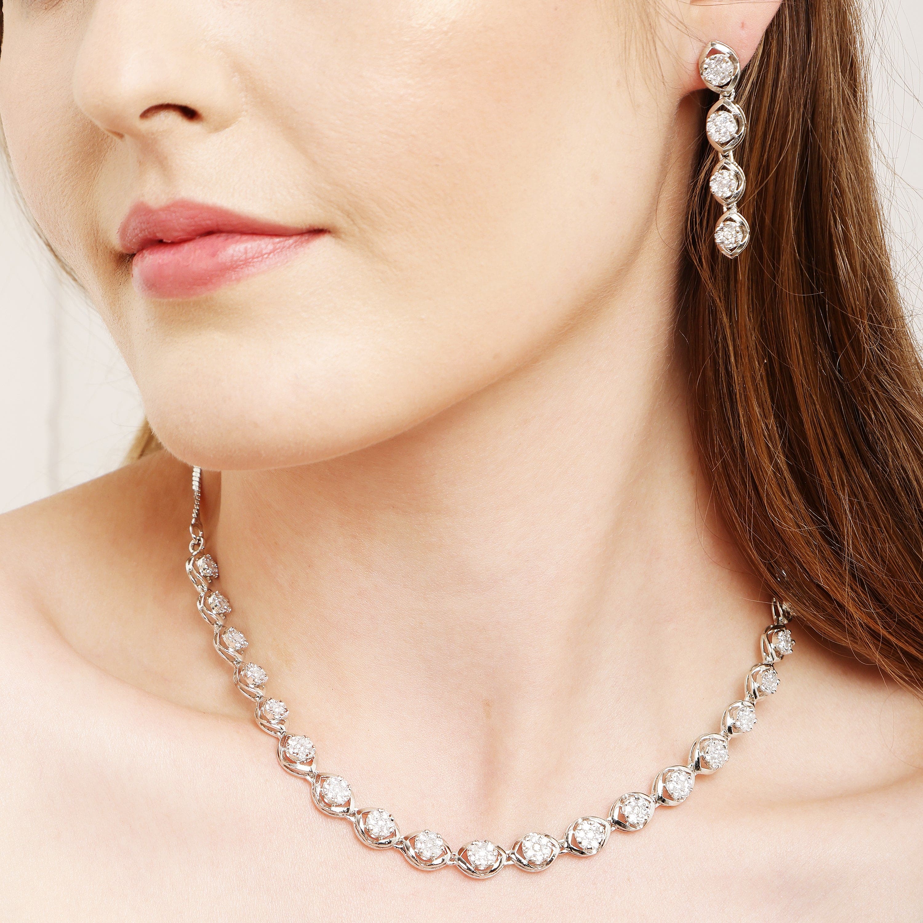 Silver Harmony sterling silver necklace set worn look