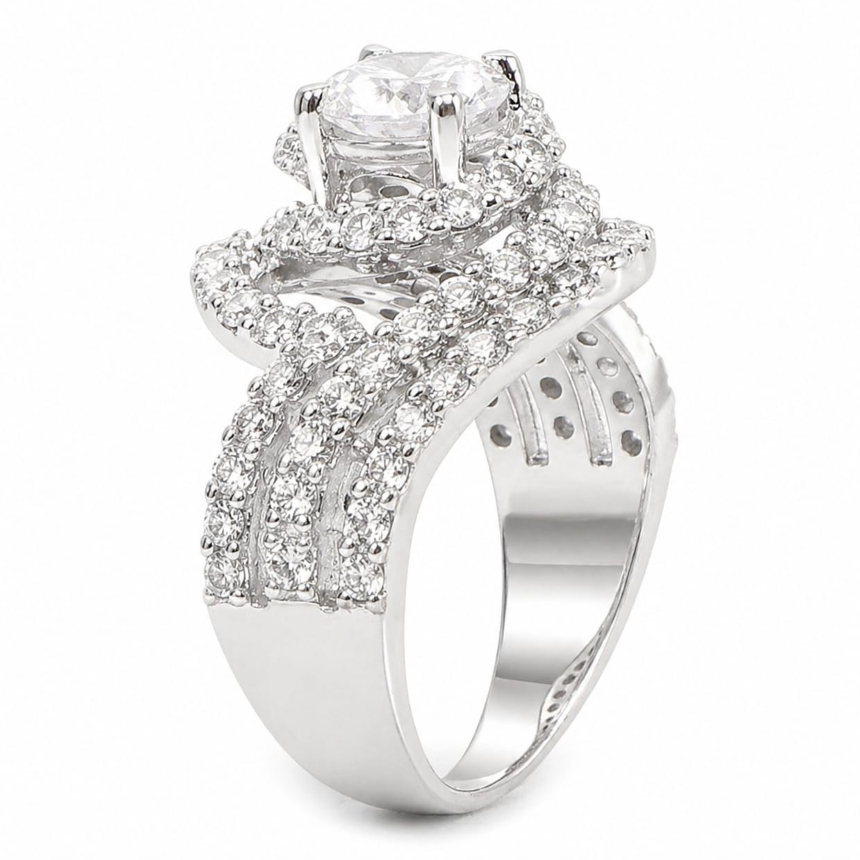 Soulmate Sparkle 925 sterling silver ring front view