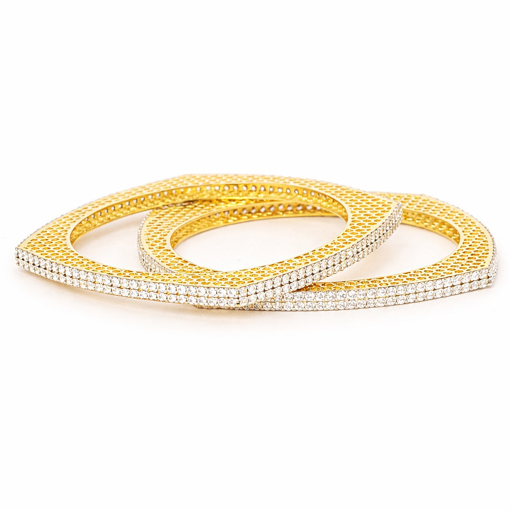 Square Allure 925 sterling silver bangle front view