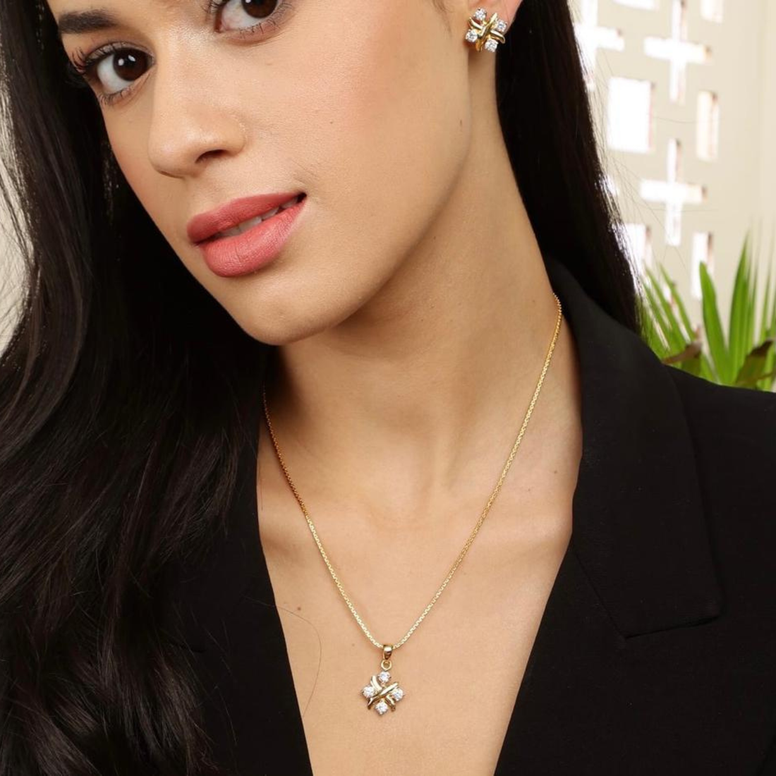 Starlume Blossom sterling silver pendant set additional angle