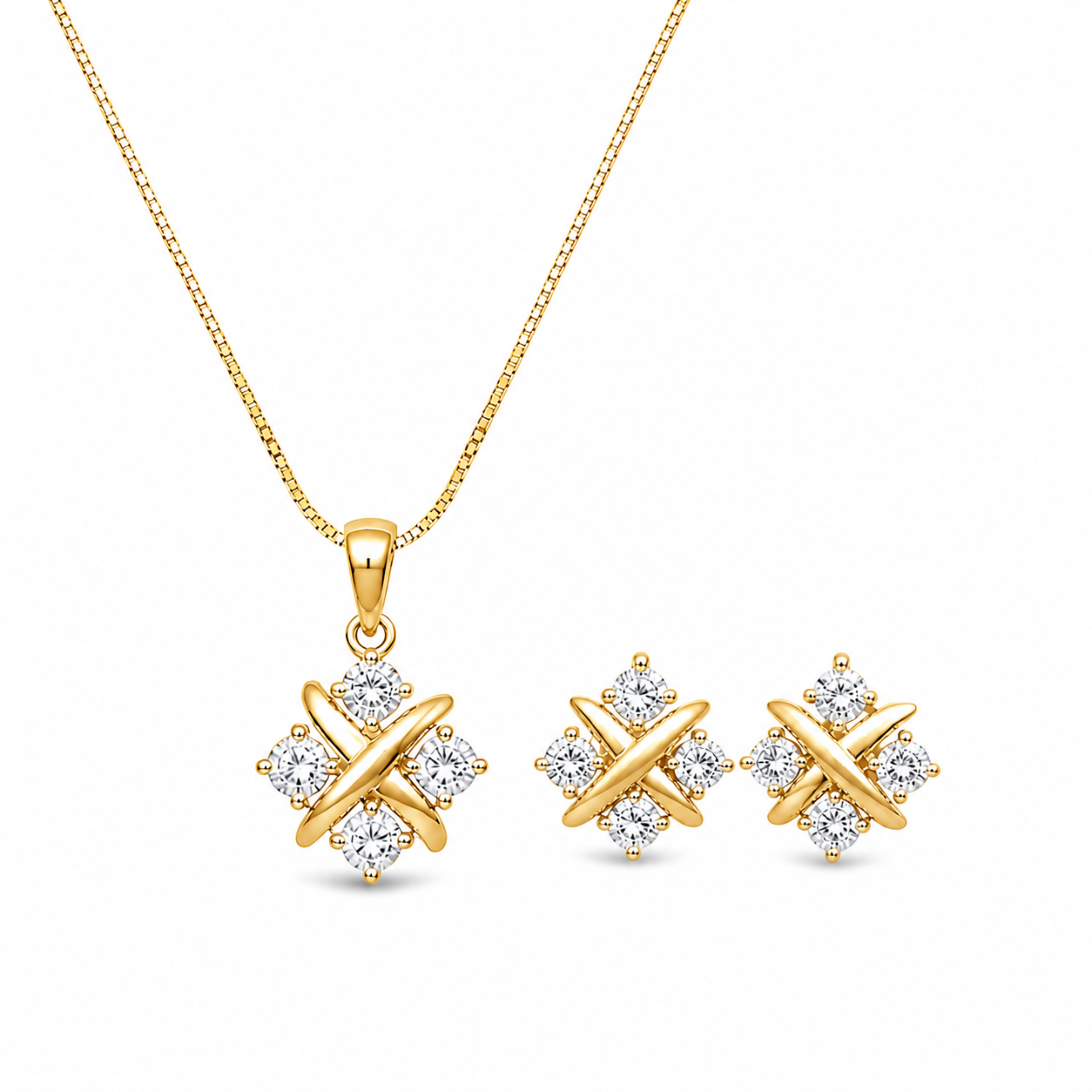Starlume Blossom 925 sterling silver pendant set front view