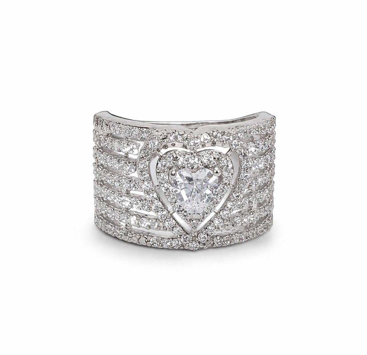 Sweetheart Love sterling silver ring close-up detail