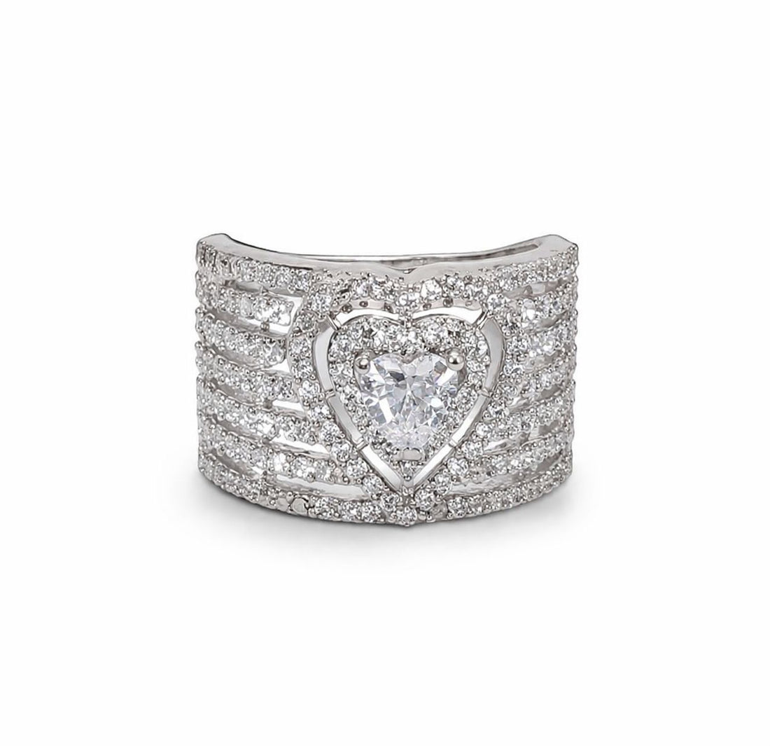Sweetheart Love sterling silver ring close-up detail