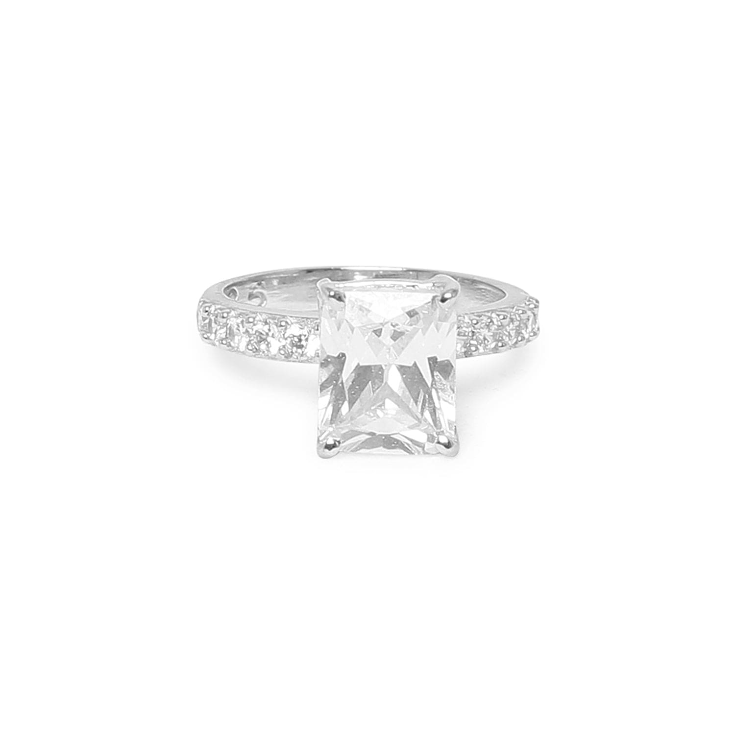 The Dazzling Geometry 925 sterling silver ring front view