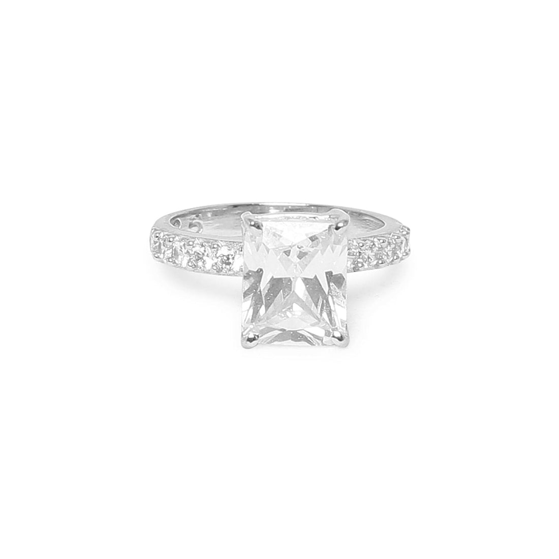 The Dazzling Geometry 925 sterling silver ring front view