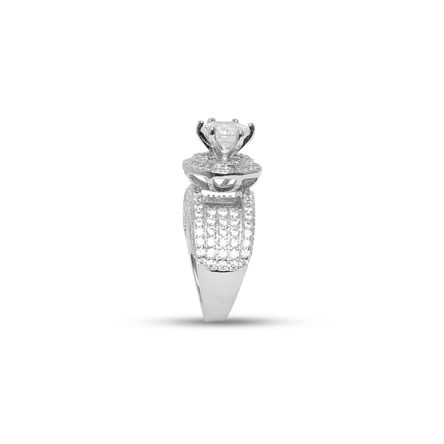 The Spiral Solitaire 925 sterling silver ring front view