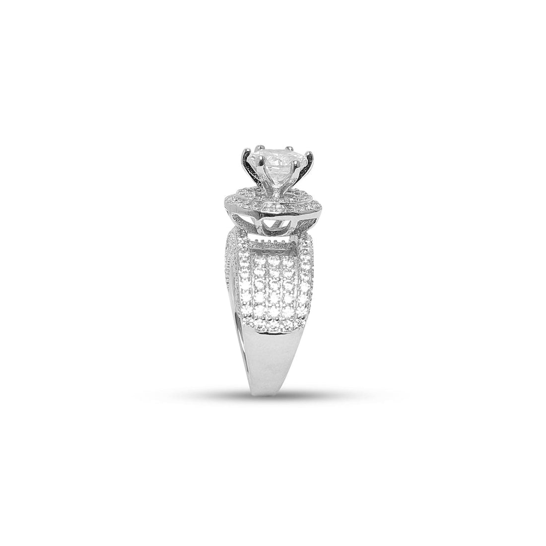 The Spiral Solitaire 925 sterling silver ring front view