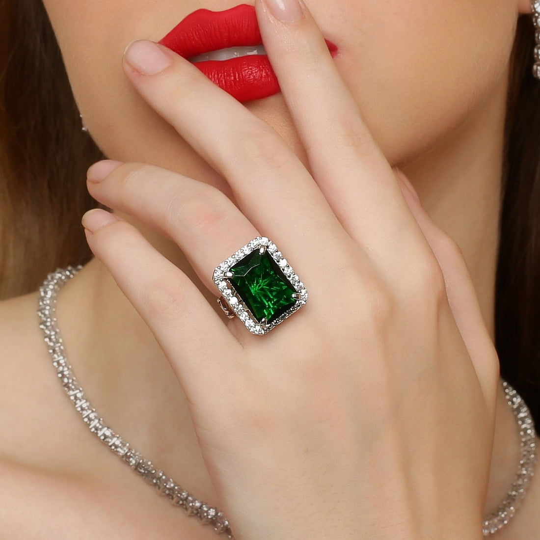 Timeless Beauty Cocktail sterling silver ring worn on hand