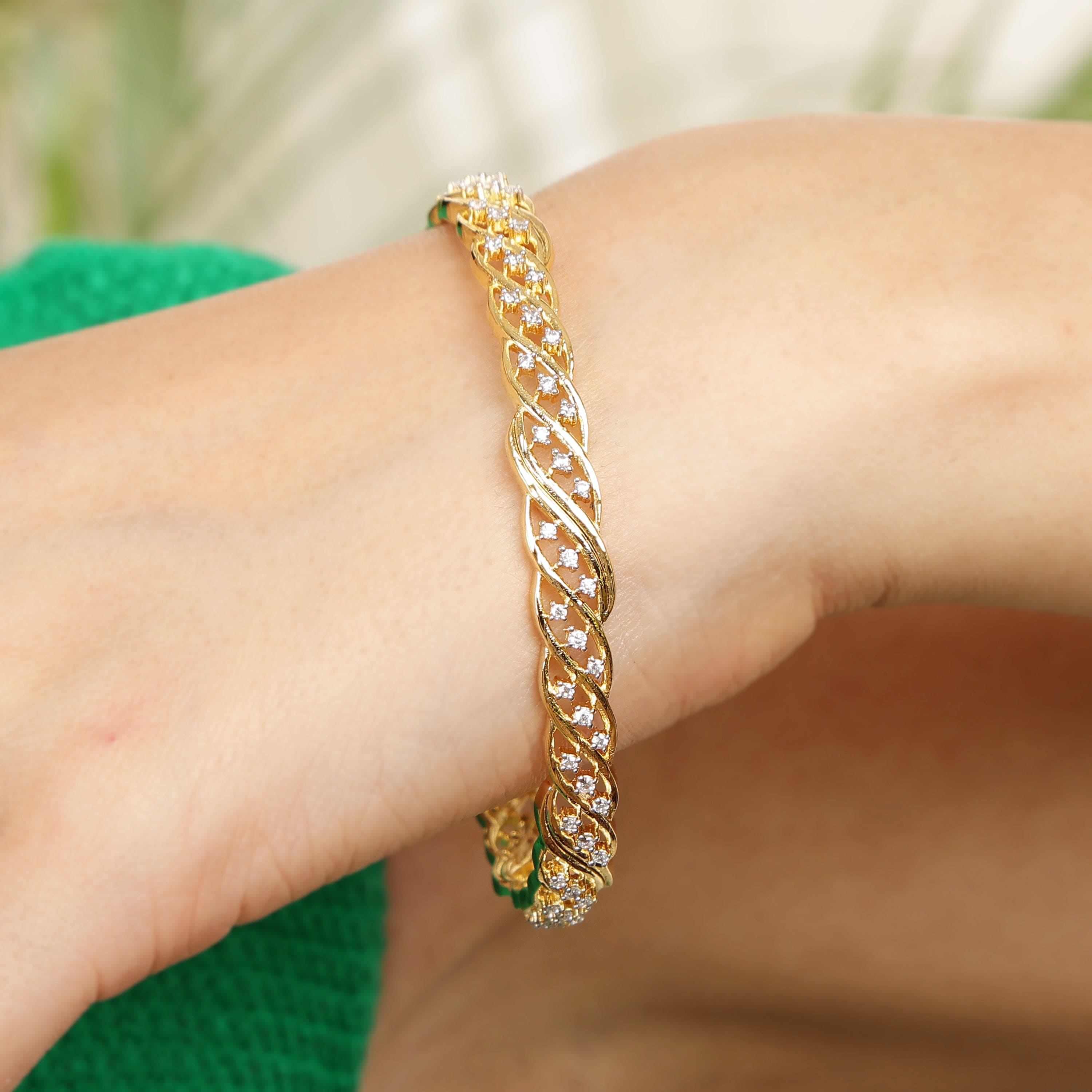 Timeless Grace 925 sterling silver bangle worn on wrist