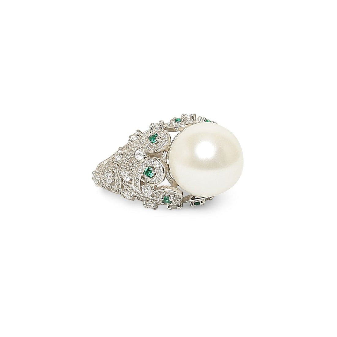 Trendy Pearl Ring sterling silver ring additional view