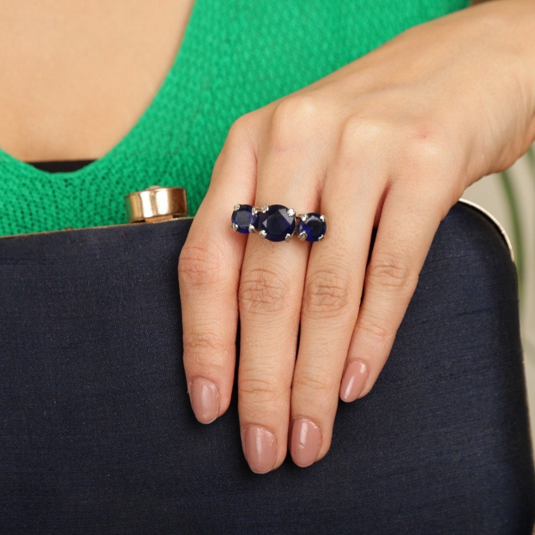 Trinity Radiance 925 sterling silver ring side angle view