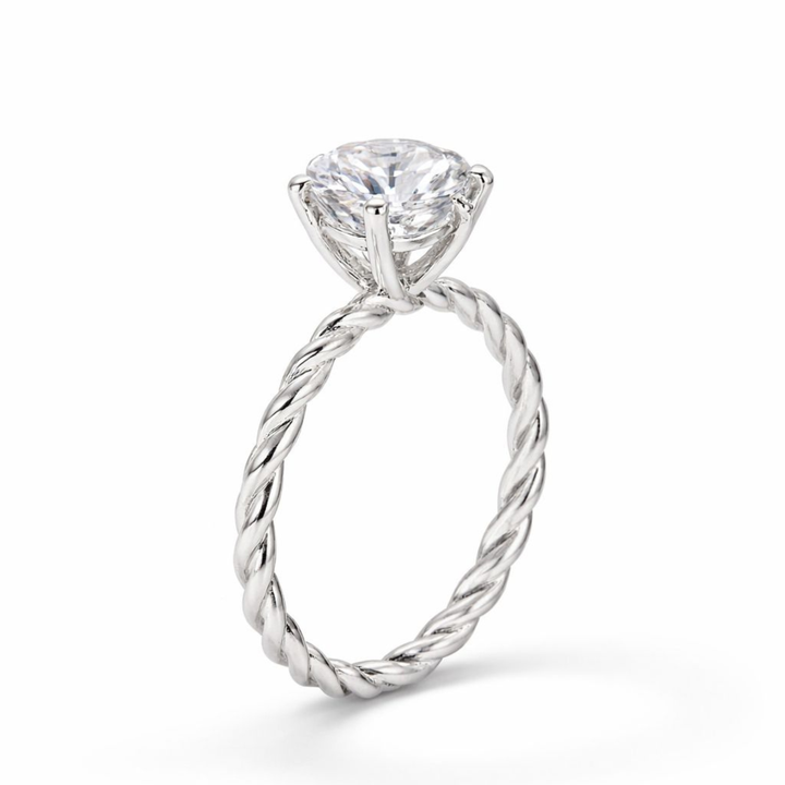 Twist of Forever entwined 925 sterling silver ring front view