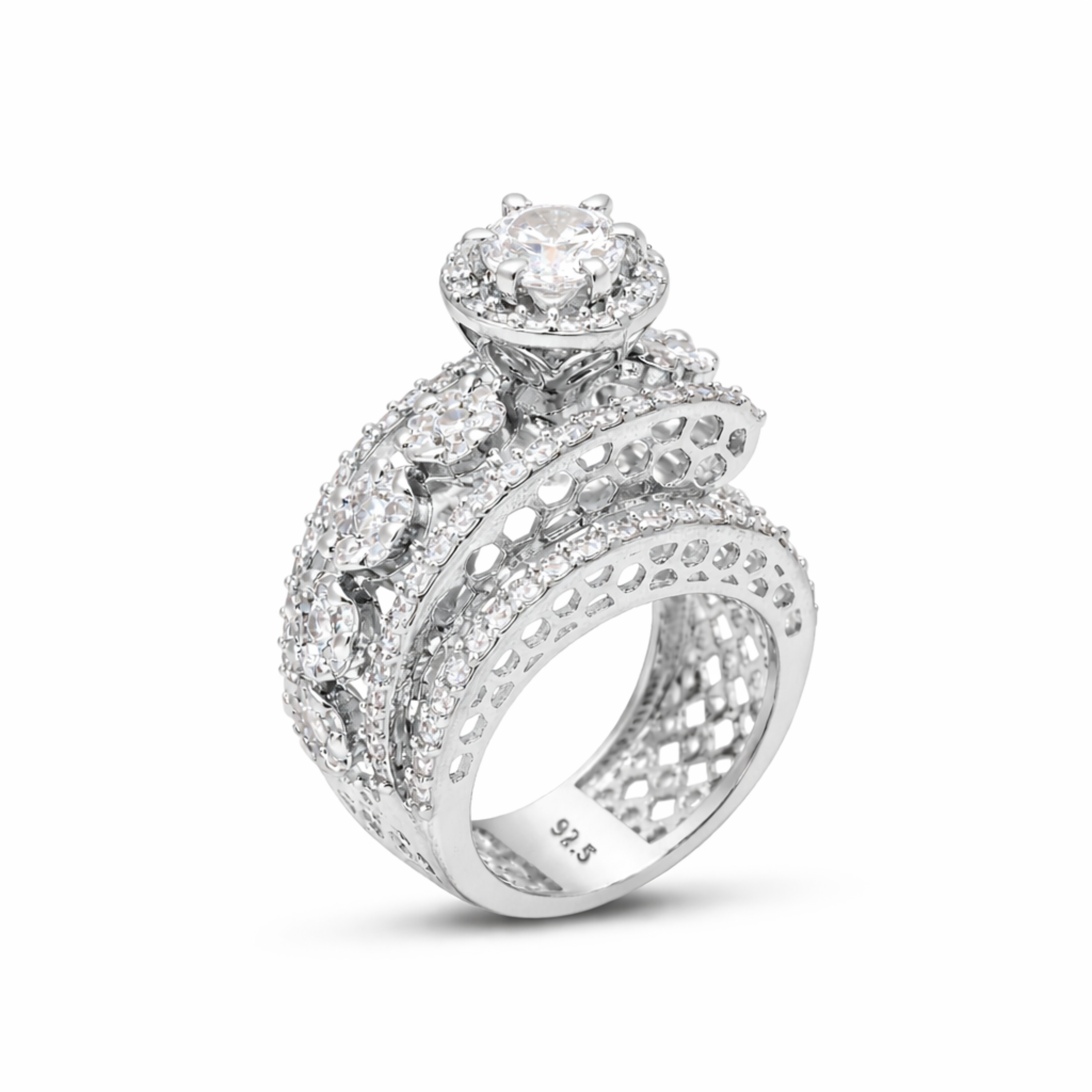 UpBeat Solitaire sterling silver ring alternate angle view