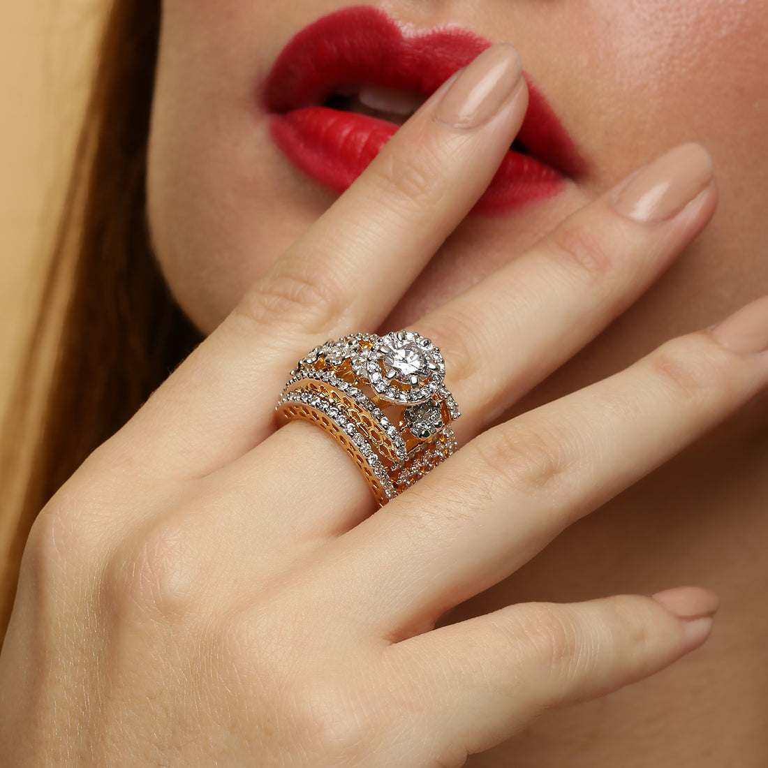 UpBeat Solitaire sterling silver ring close-up detail