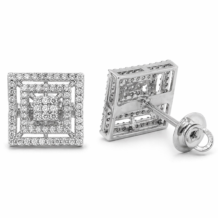Urban Cube sterling silver studs alternate view